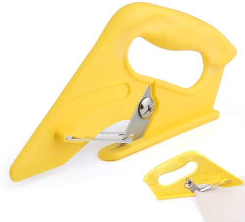 UIHRLM Universal Carpet Cutter - Heavy Duty Carpet Cutting Knife with Plastic Handle, Professional Vinyl Cutter Tool for Cutting Fitting Carpets Fabrics Wallpaper Cardboard Leather Use (Yellow)