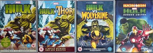 HULK VS 1-4 COMPLETE ANIMATED COLLECTION / 1. HULK VS / 2. HULK VS THOR / 3. HULK VS WOLVERINE / 4. MARVEL IRON MAN HULK HEROES UNITED = ULTIMATE 4x DVD SET