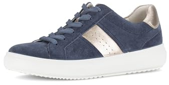Gabor Damen Low-Top Sneaker, Frauen Sneaker,Moderate Mehrweite (G),Best Fitting,Denim/Puder (13),44 EU / 9.5 UK