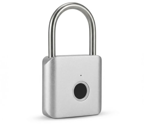 Candado con Huella Digital IP56, Candado Inteligente Recargable USB-C Sin Llaves 30 Huellas,Antirobo Aleación para Exteriores, Taquillas, Cajas de Almacenamiento y Gimnasio
