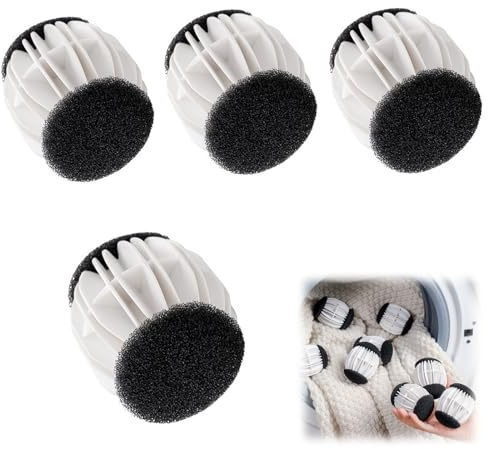 Pet Hair Dissolver Washing Machine, 4 Pack Pet Hair Remover Washing Machine | Reusable Laundry Balls for Washing Machine (Black, 7 x 6.5 cm)