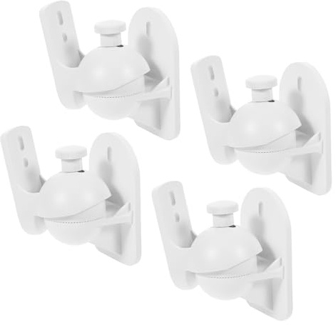 COHEALI Lot de 4 Supports Muraux pour Enceintes Surround Blancs, Supports D'enceintes de Monitoring Robustes Bras Long, Compatibles pour Fixation Murale, Solution Gain de Place pour Home