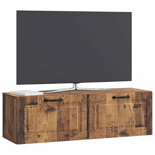 vidaXL Wandmontierter TV-Schrank Altholz 98 x 31 x 30 cm Holzwerkstoff, Wohnzimmermöbel, moderner TV-Ständer, viel Stauraum, funktionale Medien-Einheit, platzsparendes Design