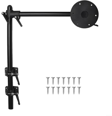Glewi Pied de table pivotant à 360°, support réglable amovible en aluminium pour camping-car, van, bateau 52,1 x 61 cm
