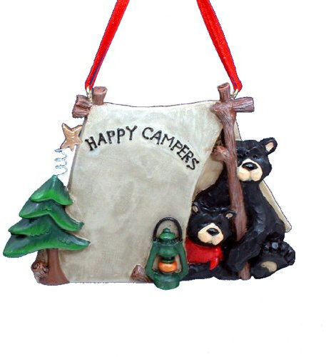 Happy Campers Black Bears in Camping Tent Christmas Tree Ornament Adler W1484