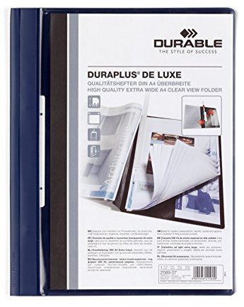 DURABLE 258907 Hunke & Jochheim Angebotshefter DURAPLUS® DE LUXE, strapazierfähige Folie, A4, dunkelblau