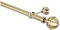 MDEKOR Gardinenstange Altgold 160 cm lang, 1-läufig | Gardinenstangenset aus Metall, gebürstet, Antik-Gold, Wand- und Deckenmontage