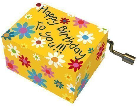 Fridolin 58406 Musikbox Spieluhr Happy Birthday mit Blumen