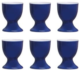 Ritzenhoff & Breker Doppio Eierbecher, 6er Set, Ei Becher, Eierhalter, Geschirr, Porzellan, Indigo Blau, 5 cm, 063851