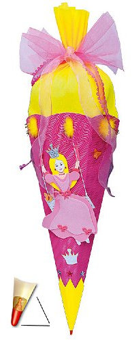 BASTELSET Schultüte - Prinzessin 85 cm - mit Holzspitze - Zuckertüte Roth - ALLE Größen - 6 eckig Mädchen Schmetterling Prinzessinnen Krone