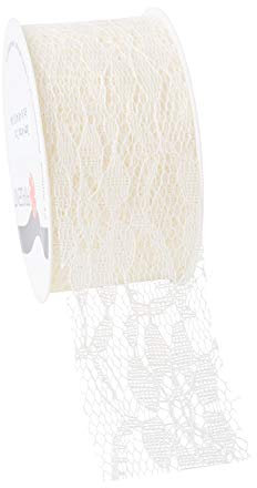 Unbekannt Spitzenband Weiß oder Creme 40mm Breite 2m Länge für Tischdekorationen und Gestecke Creme