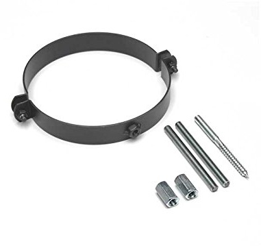 AA-Kaminwelt Rohrhalter 120 mm Gussgrau Wandhalterung