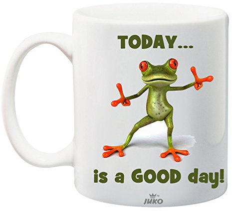 Juko Today is A Good Day Funny Frog Mug