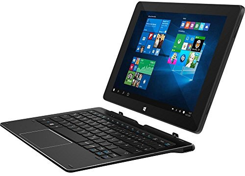 TrekStor SurfTab duo W1 WiFi, 25,7 cm (10.1 Zoll 2in1 Tablet-PC), Full-HD-Display (IPS, touch), Intel Atom x5 (Quad-Core), 2 GB RAM, 32 GB Speicher, WiFi, Windows 10 Home, schwarz