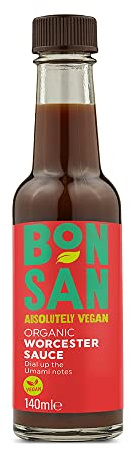 Bonsan Organic Vegan Worcester Sauce, 140ml | 100% Organic Vegan Worcester Sauce, Yeast Free, GMO Free, Ideal for Sauces and Marinades, Vegan