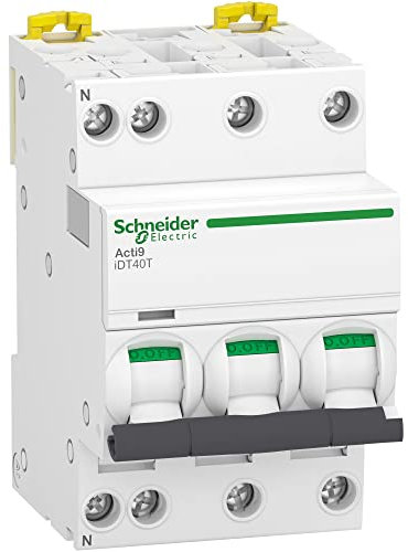Schneider Electric - Acti9 iDT40T - disjoncteur modulaire - 3P+N - 16A - courbe D - 4500A/6kA - A9P32716