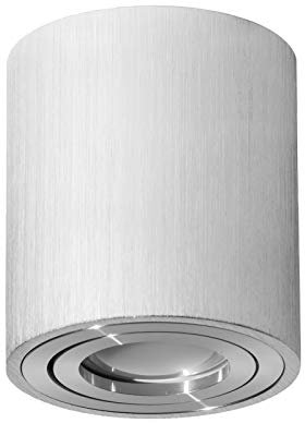 LED Aufbauspot, LED Deckenaufbauleuchte, Aluminium Deckenleuchte Weiss/Silber/Schwarz Rund Ø79mm x 84mm OH1007 (SILBER)