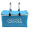 GEEZY 35L Light Blue Cool Bag - Versatile Insulated Picnic Basket & Collapsible Cooler Box with Sturdy Aluminum Frame - Spacious Folding Design for Camping, Shopping & Outdoor Adventures