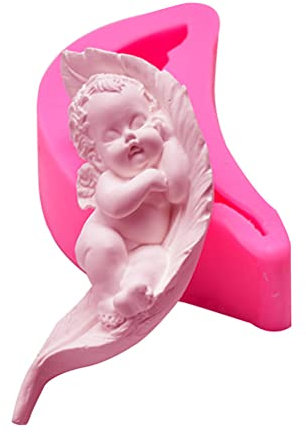 Chiyyak 3D schlafendes Baby Silikonform Fondant Kuchenform Süßigkeiten Schokoladenform Engel Gießform Backform DIY Schokolade Süßigkeiten Seife Handwerk