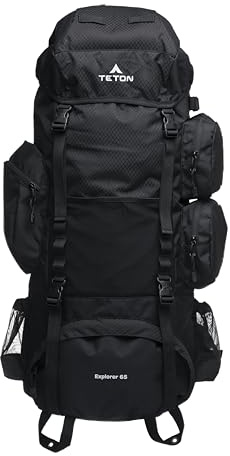 TETON Sports Unisex-Erwachsene Explorer 4000 Backpack Rucksack mit internem Rahmen, Onyx, 65L (2er Pack)