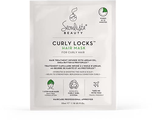 Seoulista Beauty Curly Locks Haarmaske – lockiges, gewelltes und strukturiertes Haar | stellt Feuchtigkeit, Definition und Glanz für lockiges Haar wieder her, Beige