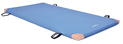 Grevinga® FUN-Turnmatte (VB 120) | 200 x 100 x 8 cm | BLAU | mit Lederecken & Tragschlaufen