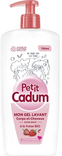 Cadum Petit Cadum Gel Lavant Corps et Cheveux Ultra Doux Extrait de Fraise Bio