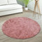 Paco Home Hochflor Teppich Wohnzimmer rutschfest Fellteppich Shaggy Flauschig Weich Modern Kunstfell Fell Imitat Einfarbig, Grösse:80 cm Rund, Farbe:Dunkel Rosa