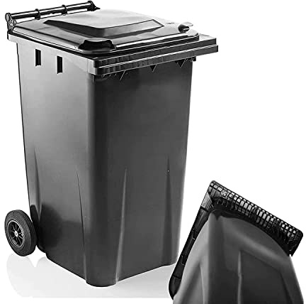 STAR SUPPLIES Wheelie Bins Outdoor Council Size Bin for Trash and Rubbish | 240L Rubber Wheels - Grey, Red, Yellow, Blue, Green & Brown