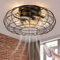 NookNova Ceiling Fan with Lights, 16 Inch Caged Ceiling Fan Lights Remote Control Small Industrial Ceiling Fan Light Fixture Flush Mount Farmhouse Light 8 Speeds Bladeless Lights for Bedroom Kitchen