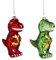 Weihnachtskugel 'Dinosaurier' - Christbaum-Hänger, l10xb4,5xh12cm, Glas - 2er Set