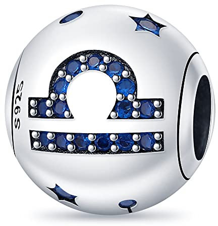 TINSLO Damen Charm Anhänger Sternzeichen für Armband 925 Sterling Silber 12 Sternbilder Charms Beads passend für Pandora Armband, Kompatibel mit Europäischen Armband und Halskette für Frauen Mädchen