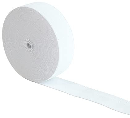 Gummiband Weiß 25mm Breit - 10 Meter, Elastisches Band Elastische Gummiband für Hosengummi Haushalt DIY Handwerk Stoffe Zum Nahen