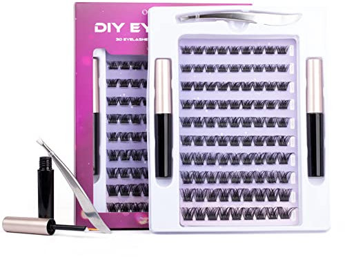 90 Clusters Lashes DIY False Eyelashes Individual Lash Clusters Reusable Soft Natural Easy Fan Russian Lashes Eyelash Extensions Clear Glue Individual Lashes 10-16mm C CC D Curl