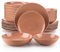 vancasso Sabine Juego de Vajilla Completa de 32 Piezas para 8 personas, Semimate Glaseado Sésamo de Gres con Platos Llanos Platos de Postre, Cuencos de Pasta y Tazones de Cereales, terracota