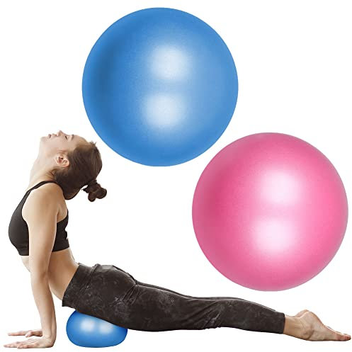 flintronic Gymnastikball Kleiner Pilates-Ball, 25cm Soft Yoga Ball, mit aufblasbarem Strohhalm, Anti-Burst-Übungsball für Yoga, Pilates, Balance, Physiotherapie, Stretching und Core-Fitness