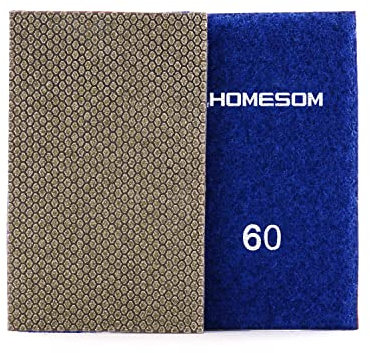 HOMESOM Lot de 2 feuilles de papier abrasif diamanté pour polissage à la main en béton, granit et verre (grain 60)