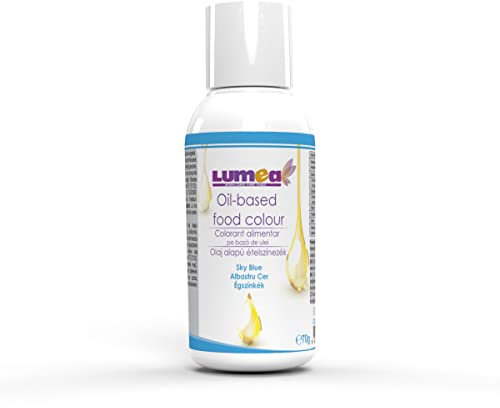 Fettlösliche Lebensmittelfarbe auf Ölbasis, 70g, 12 Farben, für Fondant, Marzipan, Kekse, Backzubehör ölbasiert Tortendeko Muffins (Sky-blue)