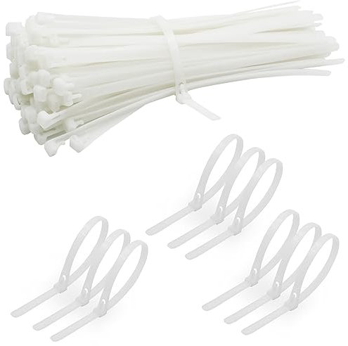 GNCLOUD 100 Pcs Cable Ties, Reusable Cable Ties Heavy Duty Nylon Zip Ties Multi-Purpose Plastic Tie Wraps, Secure Self-Locking Mechanism, for Home, Garden, Office (4 x 150mm)