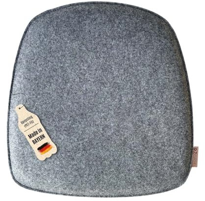 kontor28® - Sitzkissen Filz handgefertigt Made IN Germany | Sitzkissen Stuhl 39x40 cm aus rPET-Filz extra weiche und robuste Polsterung | Sitzauflage Stuhl für In- und Outdoor | grau 6er-Set