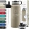 Stainless Steel Water Bottle with Straw & 3 Lids: 1 & 0,5L Leak-Proof BPA-Free Vacuum Insulated ACTIVE FLASK Drinking Bottles Hot Cold: Double Walled Outdoor Drink Thermo Mug Tea Coffee Sport Gym Bike