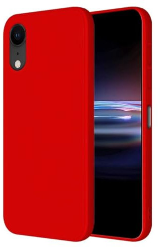 HONLEN Coque pour iPhone XR Protection Étui, (6.1 inches) Liquide TPU Silicone Case Anti Rayures Ultra Mince Souple Cover en Silicone Rouge de Chine