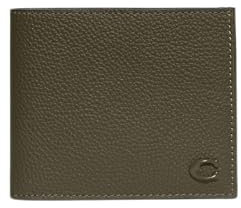 COACH Refined Double Bill in Pebble Leather w/Sculpted C Hardware Branding Army Green One Size