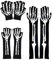 Rayson Halloween Kostüme Dekorative Handschuhe Skelett Handschuhe Schwarz Unisex Halbfinger Handschuhe Leuchtende Grinch Handschuhe Winter Fäustlinge Cosplay Skelett Halbfinger