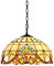 Tiffany Pendelleuchte Deko Leuchte Vintage Handgefertigter Glas Schirm Hängelampe Höheverstellbar Esstischlampe Esszimmer Retro Pendellampe Restaurant Hängeleuchte Keller Cafe Bar,φ40CM,E27