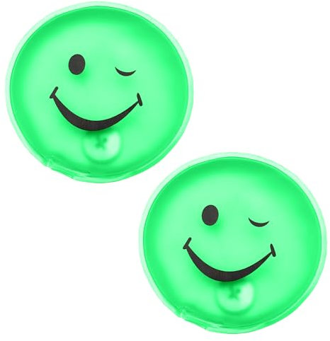 2 Stück Handwärmer, Taschenwärmer, wiederverwendbar, Handwärmer aus PVC für kalte Tage, Wandern, Abende im Freien im Herbst und Winter (SMILE GRÜN)