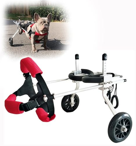 BLUEZY Hunde Wagen Rollstuhl Hunderollstuhl, Hund Rollstuhl Einstellbare Gehhilfe, Haustier-/Hunderollstuhl, Verstellbarer Hundewagen für Hinterbein/Hintere Füße Hund Katze Kaninchen X-Small