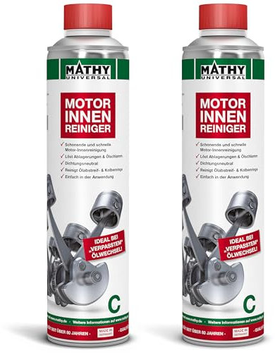 MATHY-C Motor-Innenreiniger (2 x 400 ml) - Motorspülung und Motor Innenreinigung für Diesel und Benzin Motoren - Motorreiniger Dichtungsneutral