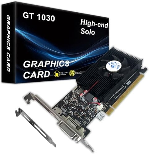 ZER-LON GT 1030 4GB 64Bit DDR4 Graphics Card, 2X HDMI,VGA,DP, Computer Video Cards for PC Gaming GPU,PCI E x4 3.0,Support 2 Monitors,Win11,DirectX 12,Low Profile