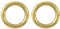 QUARKZMAN 2 Stück O-Ring Schnalle 13mm/0,51, nahtloser geschweißter Messingkreis 3,1mm Dicke für Gepäckgurte, Bastelarbeiten, DIY-Dekoration, goldfarben